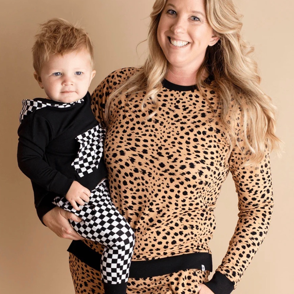 Bums & Roses (formerly Little Bum Bums) Women’s Leopard Crew Neck Sweatshirt